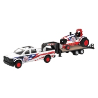 ERTL - Case-IH - 250 Years Stars & Stripes - Pulling Tractor with Pickup Truck & Gooseneck Trailer