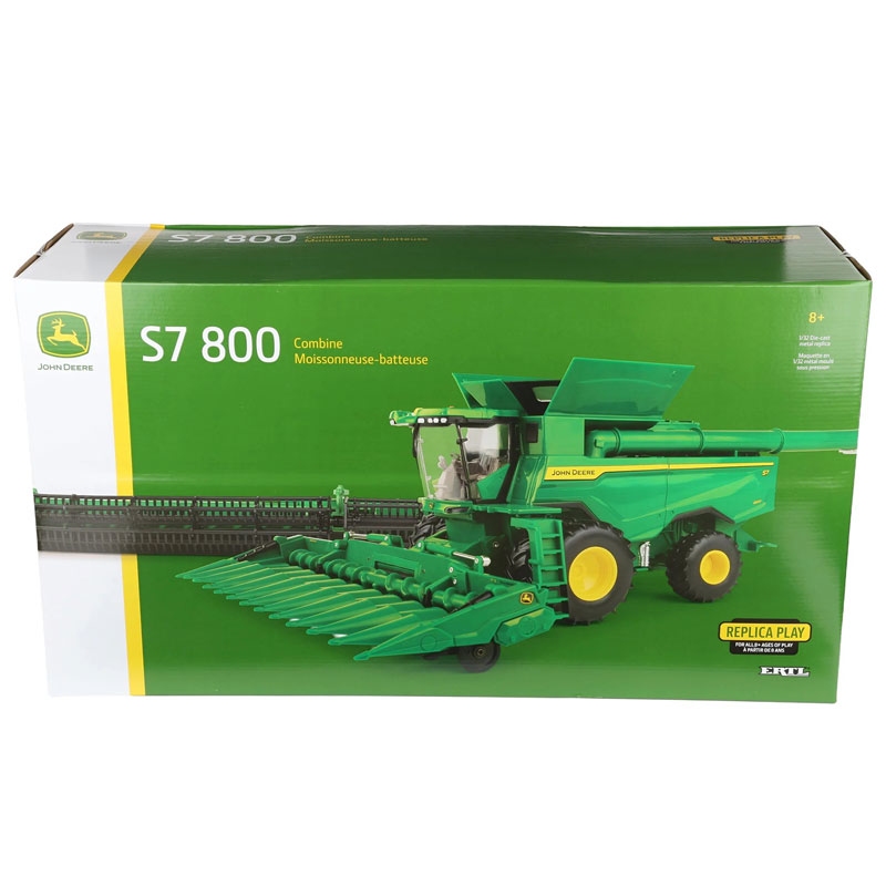 ERTL Prestige - John Deere S7 800 maaidorser op banden met maïskolvenplukker en graanmaaibord