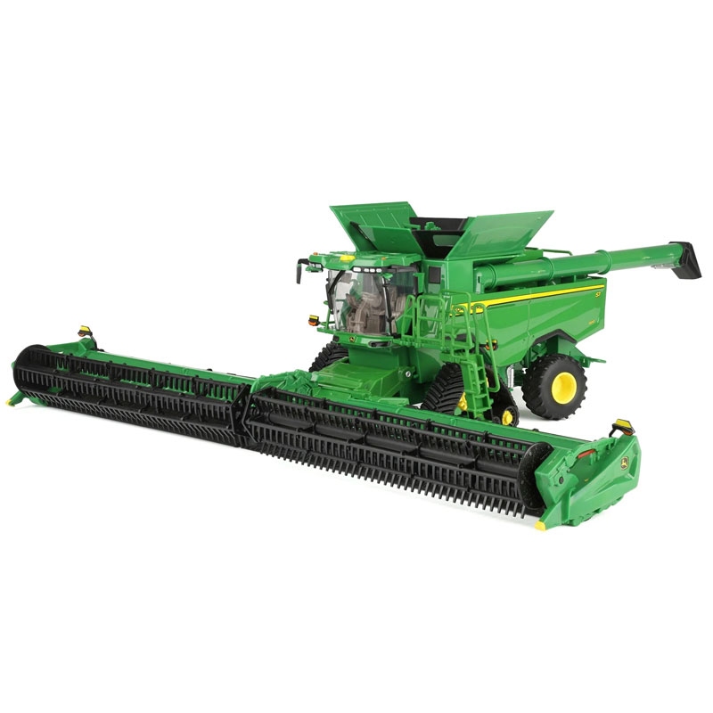 ERTL Prestige - John Deere S7 900 maaidorser op rupsen met maïskolvenplukker en graanmaaibord