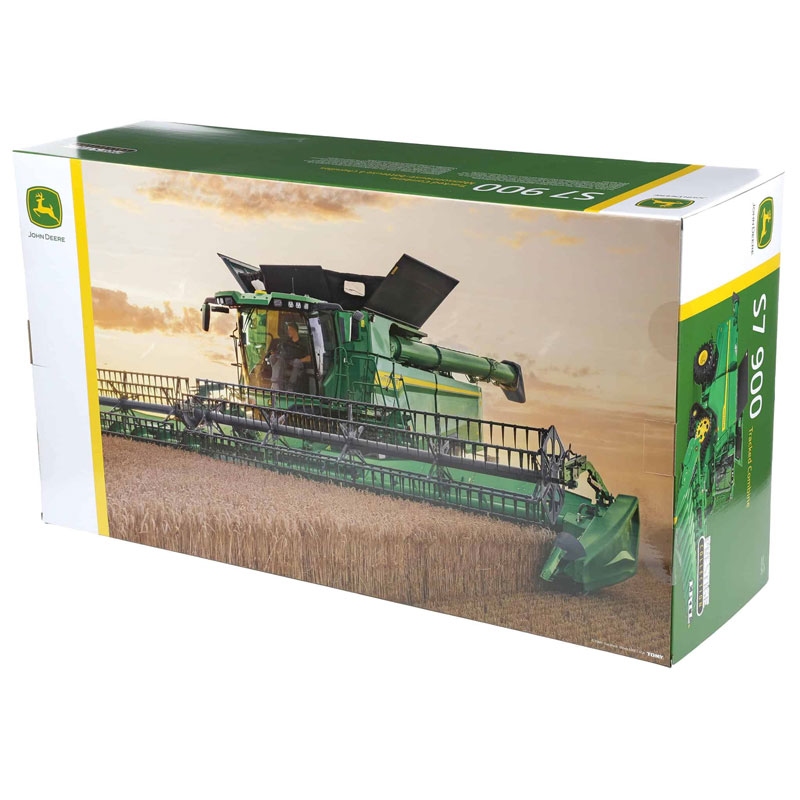 ERTL Prestige - John Deere S7 900 maaidorser op rupsen met maïskolvenplukker en graanmaaibord