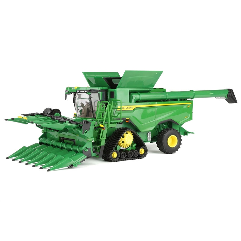ERTL Prestige - John Deere S7 900 maaidorser op rupsen met maïskolvenplukker en graanmaaibord