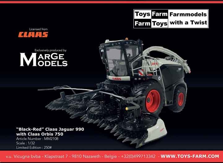 Toys-Farm - Claas Jaguar 990 Black Beauty + Orbis750 + PU300