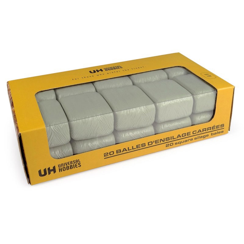 UH - Box of 20 wrapped large square bales of silage (green wrapping film).