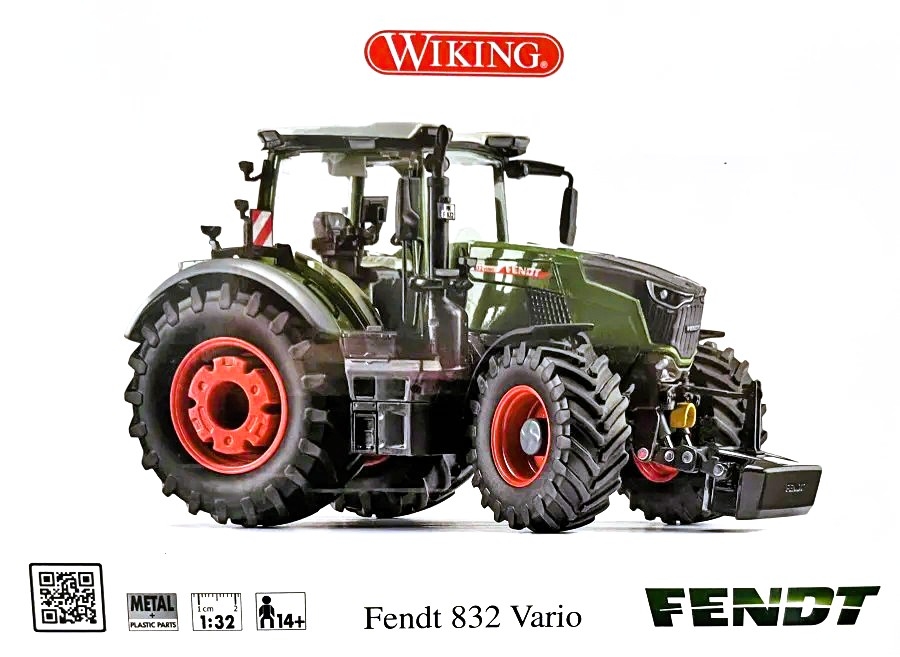 Wiking - Fendt 832 Vario + Wielgewicht - Gen 5 - (2026 - ....) - Versie 3 in Wiking box