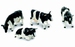 Britains 4 Zwartbonte koeien (2 staand, 1 liggend, 1 stier)