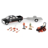 ERTL - Kubota set voor gazononderhoud met pick-up truck, aanhanger, grasmaaiers en accessoires