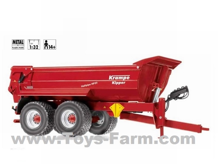 Wiking Krampe HP 20 トレーラー 1/32 WIKING 1:32 KRAMPE HP20 HALFPIPE TIPPER TRAILER 7854 - One32